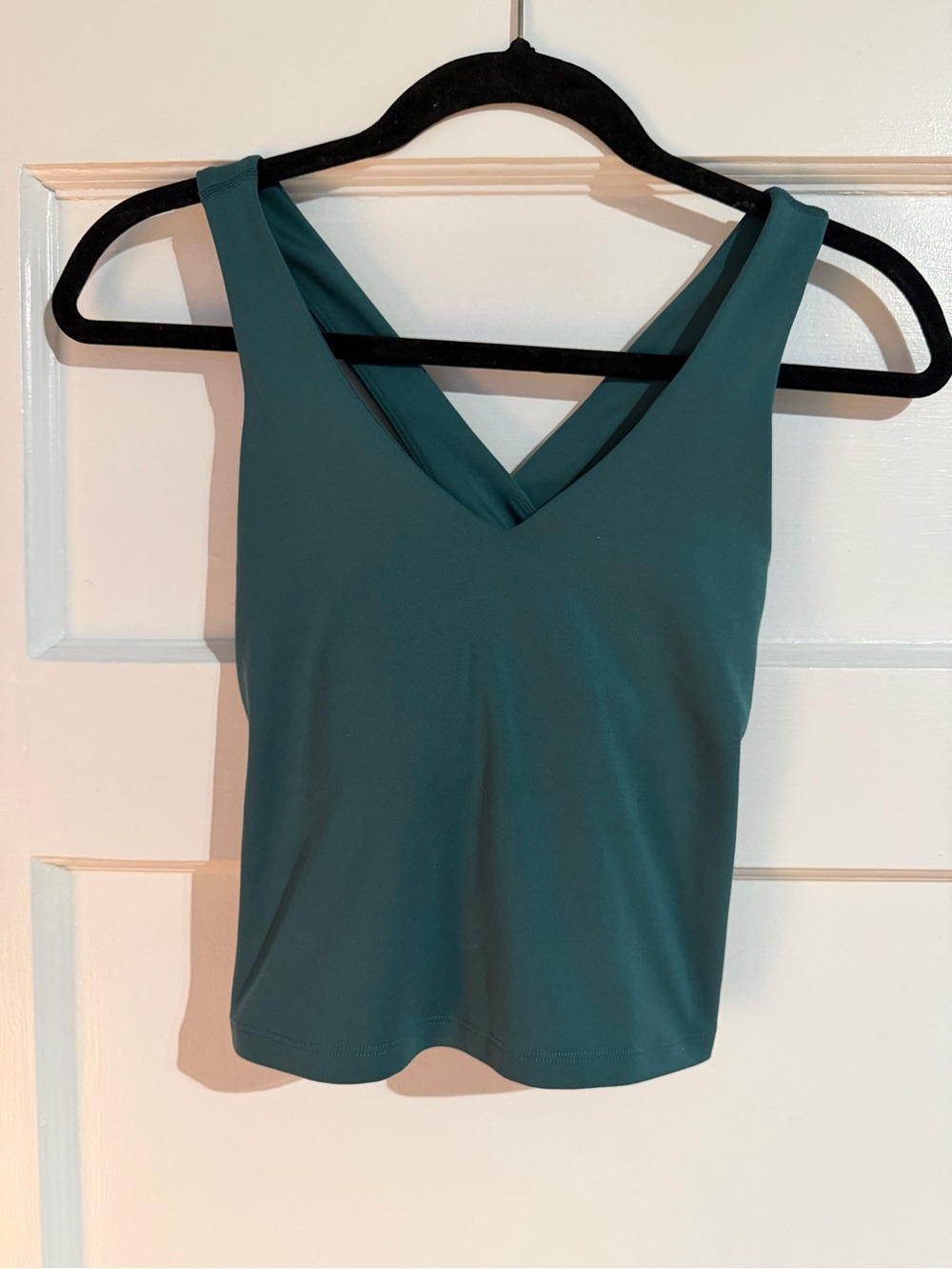 girlfriend collective Teal V-Neck Crossback Tank